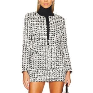 Amanda Uprichard x Revolve 'Kenny' White Sequin Embellished Blazer Size L